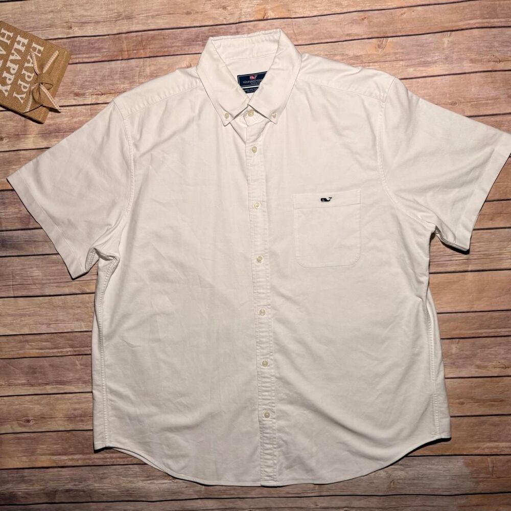 Vineyard-Vines Men's White Short Sleeve Button down Shirt Size XL